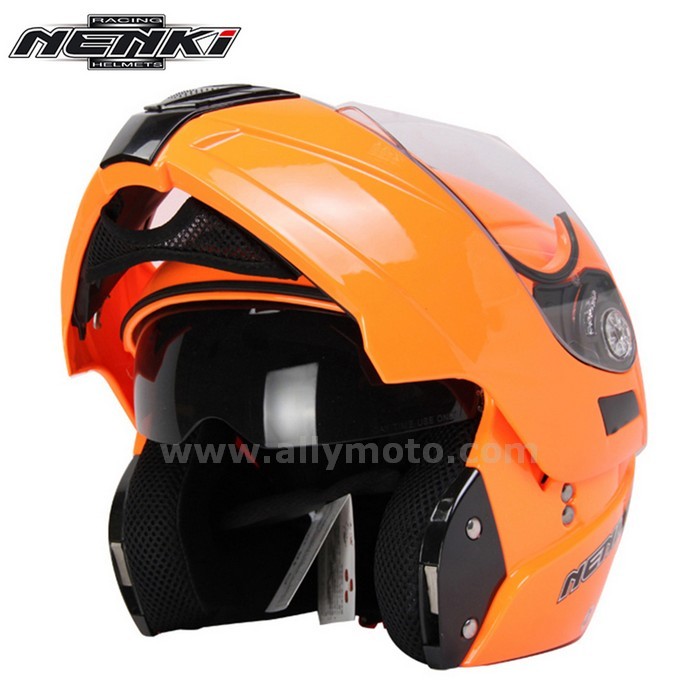 129 Nenki Full Face Helmet Modular Flip Up Street Motorbike Racing Rding Dual Visor Sun Shield Lens@3